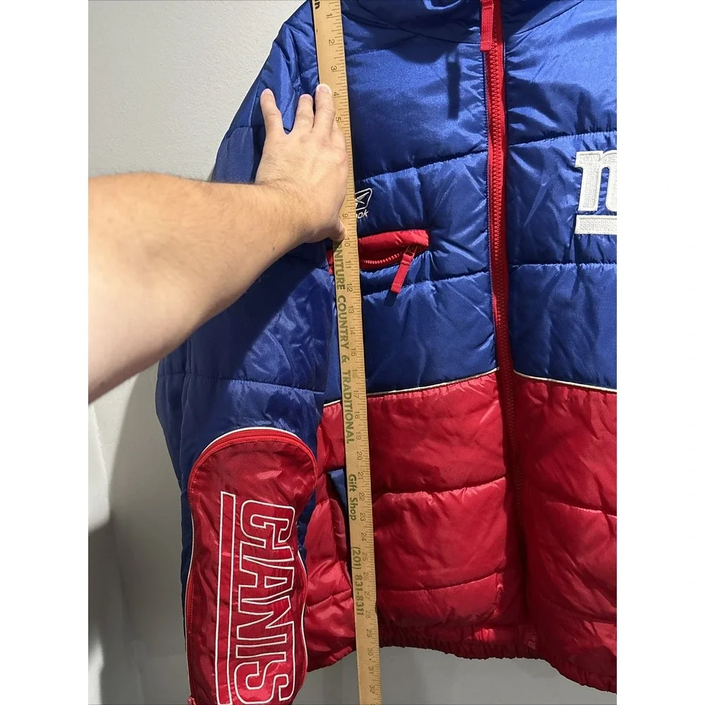 NY Giants Reebok Puffer Jacket Coat Mens Size XL New York Vintage RARE